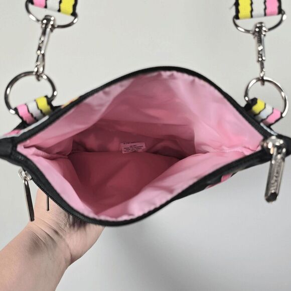 Lesportsac Kasey 3 Zip Crossbody Fun Food Emoji Smile Purse Colorful Adjustable - Picture 7 of 11